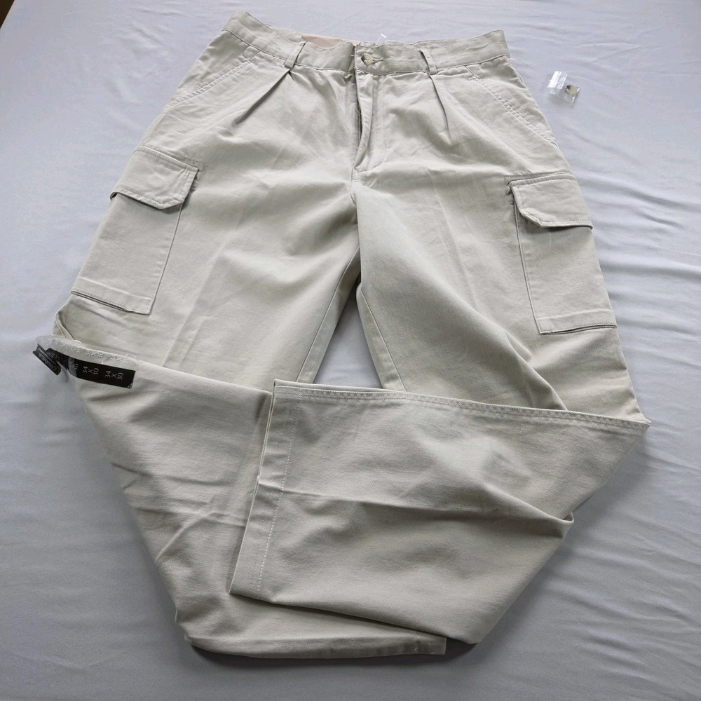 Vintage J Peterman Pleated Chino Cargo Pants 34x29 Deadstock NWT